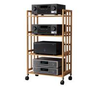 Supporto a 4 ripiani HiFi AV per soggiorno, scaffale regolabile per apparecchiature stereo, torre audio mobile, display video, per casa e cucina, larghezza 70 cm