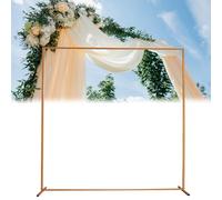 Supporto a cerchio per arco di nozze, telaio in metallo staccabile per feste di compleanno, fotografia di vacanze, interni ed esterni, design stabile oro bianco, altezza 2,5 m