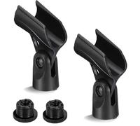 Supporto a clip per microfono, regolabile a 180 gradi, con adattatore a vite maschio da 5/8" a femmina da 3/8", per microfono cablato (adattatore in plastica)