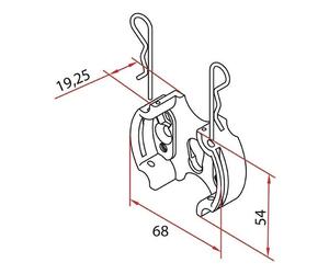 SUPPORTO A CLIP PER TM2 58 FAAC A4506_0554S AUTOMAZIONE AUTOMATISMI ORIGINALE