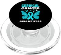 Supporto a farfalla con nastro color foglia di tè per la sensibilizzazione al cancro cer PopSockets PopGrip per MagSafe