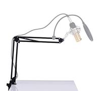 Supporto a forcella regolabile per microfono con braccio sospeso in metallo registrazioni studio trasmissioni video diretta canto online