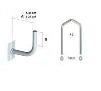 SUPPORTO A L PER FISSAGGIO PARABOLA ANTENNA WIFI A PALO BRACCIO 44 - 50 CM