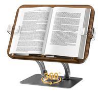 Supporto a libro regolabile con base girevole a 360°, Cookbook pieghevole e supporto per schede musicali e computer portatili
