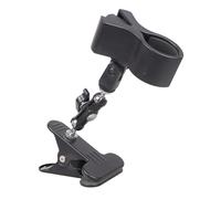 Supporto a morsetto per cantare podcast interviste con testa girevole che consente il posizionamento flessibile del microfono nella clip della ventola di trasmissione