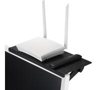 Supporto a pannello piatto - 13" regolabile monitor Riser | Organizzatore TV Toр Shelf per scatole di cavi, dispositivi multimediali, telecamere e archiviazione di intrattenimento domestico