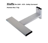Supporto a Parete in alluminio satinato PER DVD - VCR - SAT- DECODER 35x35 portata Max 7 Kg