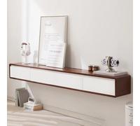 Supporto a parete in legno per console multimediale di intrattenimento centrale con mensole galleggianti con 3 ante per soggiorno e camera da letto - 120/140/160/180 cm