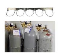 Supporto a Parete per Bombole Gas con Catena di Sicurezza - Portabombole in Acciaio per Garage, Officina e Uso Industriale