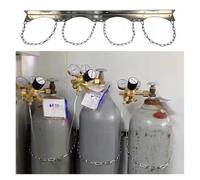 Supporto a Parete per Bombole Gas con Catena di Sicurezza - Portabombole in Acciaio per Garage, Officina e Uso Industriale