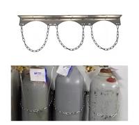 Supporto a Parete per Bombole Gas con Catena di Sicurezza - Portabombole in Acciaio per Garage, Officina e Uso Industriale