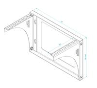 Supporto a Parete RACK 19" 1U 2U 3U 4U Zincato in Metallo Nero Grigio