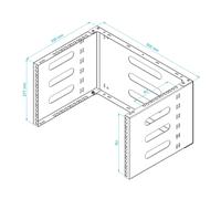 Supporto a Parete RACK 19" 2U 3U 4U 6U 330 mm Nero Grigio per Armadio RACK