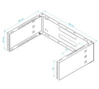 Supporto a Parete RACK 19" 2U 3U 4U 6U 330 mm Nero Grigio per Armadio RACK
