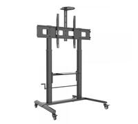 Techly 364491 Supporto a Pavimento per TV con Altezza Regolabile per TV da 52'' a 110'' Nero