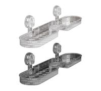 Supporto a per rubinetto, scaffale per lavello senza trapano, organizer con forte aspirazione per cucina e bagno, mensola angolare facile da installare, porta scopino per sapone in spugna