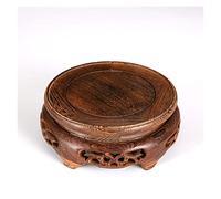 Supporto a Piedistallo Base for vaso di fiori in legno massello rotondo strano vaso di pietra statua di Buddha decorazione artigianale acquario vassoio in legno in vaso Base per Esposizione Piante(L)