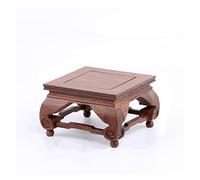 Supporto a Piedistallo Intaglio del legno Artigianato Decorazione Base Staffa in legno massello Rettangolare Strano Vaso da fiori in pietra Base della statua di Buddha Base per Esposizione Piante(L)