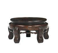 Supporto a Piedistallo Staffa in legno massello Decorazione Statua in pietra Tavolo da esposizione Vaso bonsai Vaso da fiori Bruciatore di incenso Statua di Buddha Base rotonda in legno di mogano Base