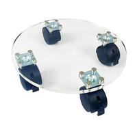 Supporto a rotolamento, piattino a ruote - Supporto a rullo con ruote Base per vaso con ruote, rulli per fioriera rotondi robusti da 143 libbre per esterni, supporto per vaso da fiori in acrilico