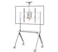 Supporto a rullo resistente: supporto mobile da pavimento per smart board e TV, altezza regolabile con ruote bloccabili, carrello portatile, scuola, ufficio, uso domestico