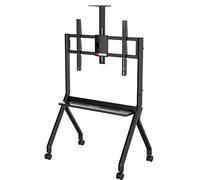 Supporto a rullo resistente: supporto mobile da pavimento per smart board e TV, altezza regolabile con ruote bloccabili, carrello portatile, scuola, ufficio, uso domestico