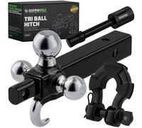 Supporto a sfera per gancio di traino Rhino USA con grillo e perno di bloccaggio (ricevitore da 2 pollici), sfera versatile per gancio di traino