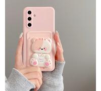 Supporto a specchio a forma di gatto + Custodia per telefono con porta carte + Custodia per telefono con cinturino da polso, compatibile con iPhone 17 Pro Max/16 Pro Max/15 Pro Max/14 Pro Max/13 Pro M