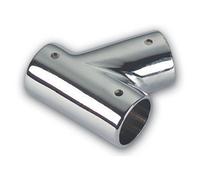 SUPPORTO A "T" A 60° IN OTTONE CROMATO DX/SX CORRIMANO ACCESSORI NAUTICA