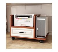 Supporto a torre con carrello porta stampante a 2 livelli, supporto mobile per CPU con cassetti e ruote, supporto per CPU salvaspazio per ufficio domestico