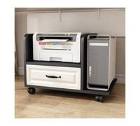 Supporto a torre con carrello porta stampante mobile, supporto per stampante a 2 livelli, supporto per CPU con cassetti e ruote, salvaspazio per l'ufficio domestico.