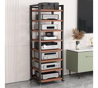 Supporto a Torre Portatile AVStand a 5/6/7/8 Ripiani per Giradischi/Dvd/CD con Spazio di archiviazione Regolabile, Supporto per Console Equint, Adatto per casa, Ufficio e Home Theater, finit