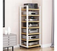 Supporto a Torre Portatile AVStand a 5/6/7/8 Ripiani per Giradischi/Dvd/CD con Spazio di archiviazione Regolabile, Supporto per Console Equint, Adatto per casa, Ufficio e Home Theater, Color