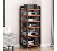 Supporto a Torre Portatile AVStand a 5/6/7/8 Ripiani per Giradischi/Dvd/CD con Spazio di archiviazione Regolabile, Supporto per Console Equint, Adatto per casa, Ufficio e Home Theater, finit