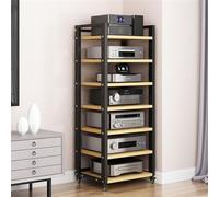 Supporto a Torre Portatile AVStand a 5/6/7/8 Ripiani per Giradischi/Dvd/CD con Spazio di archiviazione Regolabile, Supporto per Console Equint, Adatto per casa, Ufficio e Home Theater, Color