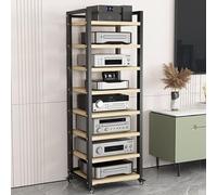 Supporto a Torre Portatile AVStand a 5/6/7/8 Ripiani per Giradischi/Dvd/CD con Spazio di archiviazione Regolabile, Supporto per Console Equint, Adatto per Uso Domestico/Ufficio/Cinema, Color