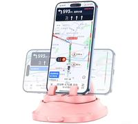 Supporto a ventosa per cruscotto auto, con angolo di visione regolabile e targa di parcheggio temporaneo, nero (rosa)