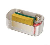 Supporto a ventosa per lavello da parete, per spugne e panni, organizer per trapano per risparmiare spazio sul piano di lavoro (argento)