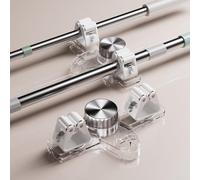 Supporto a ventosa per mocio da parete per bagno, design compatto, consente di risparmiare spazio sul pavimento e organizzare i prodotti per la pulizia (bianco)