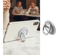Supporto ad anello per smartphone, accessorio per telefono per visualizzazione da scrivania e supporto posteriore, anello compatto (argento)