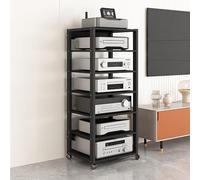 Supporto ad angolo per audio, stereo, console di gioco e DVD, design moderno di metà secolo per soggiorno, giochi e spazi di registrazione