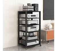 Supporto ad angolo per audio, stereo, console di gioco e DVD, design moderno di metà secolo per soggiorno, giochi e spazi di registrazione