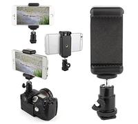 Supporto adattatore a slitta con testa a sfera a 360° + clip per telefono cellulare per fotocamera DSLR