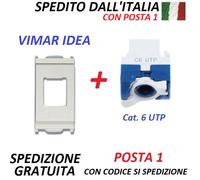 Supporto Adattatore Keystone Frutti Presa di Rete RJ45 VIMAR IDEA + Modulo Cat.6