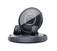 Supporto adesivo per auto con base rotante rotonda, nero | Corpo in ABS con clip per la visualizzazione e le chiamate sul desktop