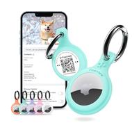 Supporto AirTag e Collare per Animali. Tag GPS e App con QR ID per Localizzazione Istantanea, Profilo Online e Info Contatto. Localizzatore per Cani o Gatti (Tiffany)