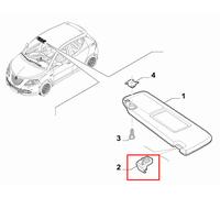 SUPPORTO ALETTA PARASOLE CENTRALE ORIGINALE LANCIA YPSILON 312 735531964