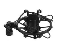 Supporto Ammortizzante Nero per Microfono Condensatore in Metallo | Angolo Regolabile, Adatto a Voce fuori Campo e Registrazione, Struttura Abs Diametri 2, 5cm e 1, 5cm