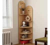 Supporto Angolare A 5 Ripiani, Espositore Angolare da Pavimento, Design con Fibbia Sospesa, Design con Gambe Alte, Elegante Libreria Angolare Piccola, per Soggiorno(Yellow)