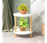 Supporto angolare for Piante da Interno, Supporto in bambù Alto a 3 Livelli e espositore for mensola for la Decorazione Domestica(White,Two tiers30*52cm)